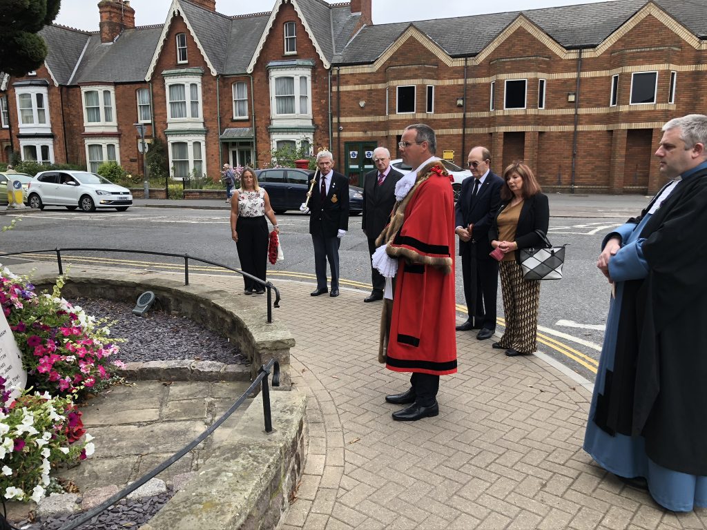 The Mayor and Mayoress laid a wreath at the War Memorial on Eastgate