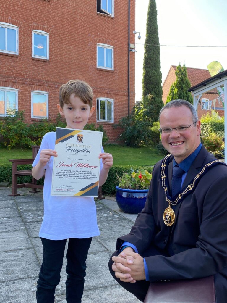 Jonah awarded certificate