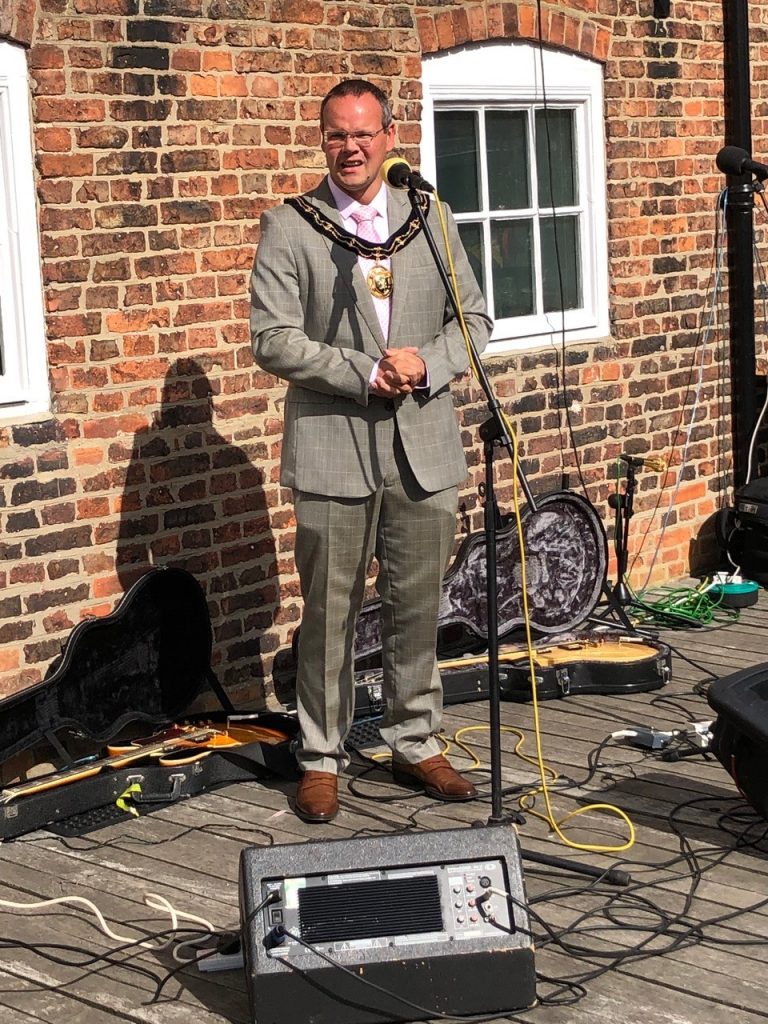 Mayor opening Louth Navigation Trust Festival