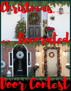 Christmas decorated door