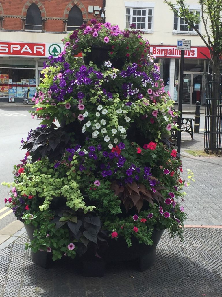 Flower planter in Market Place in Louth